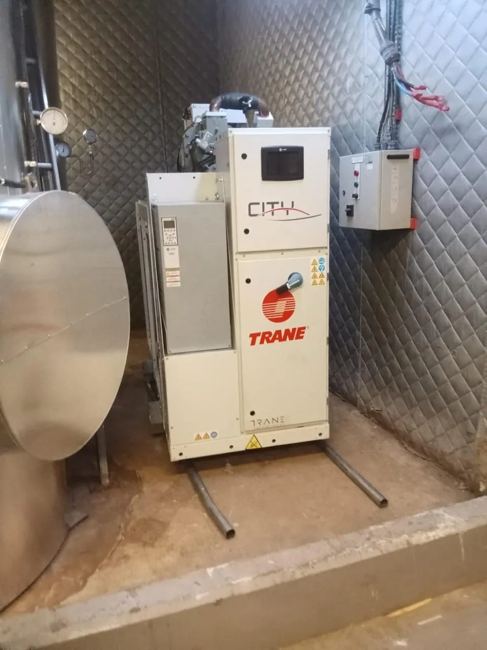 Water-source heat pump installed in the plant room
