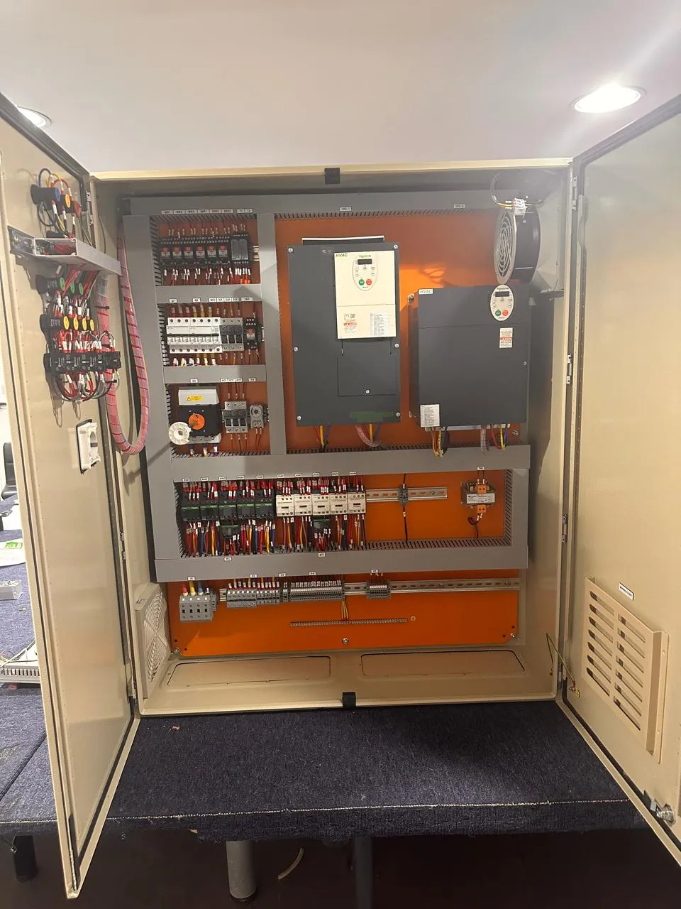 Variable-frequency drive panel for the ventilation fans